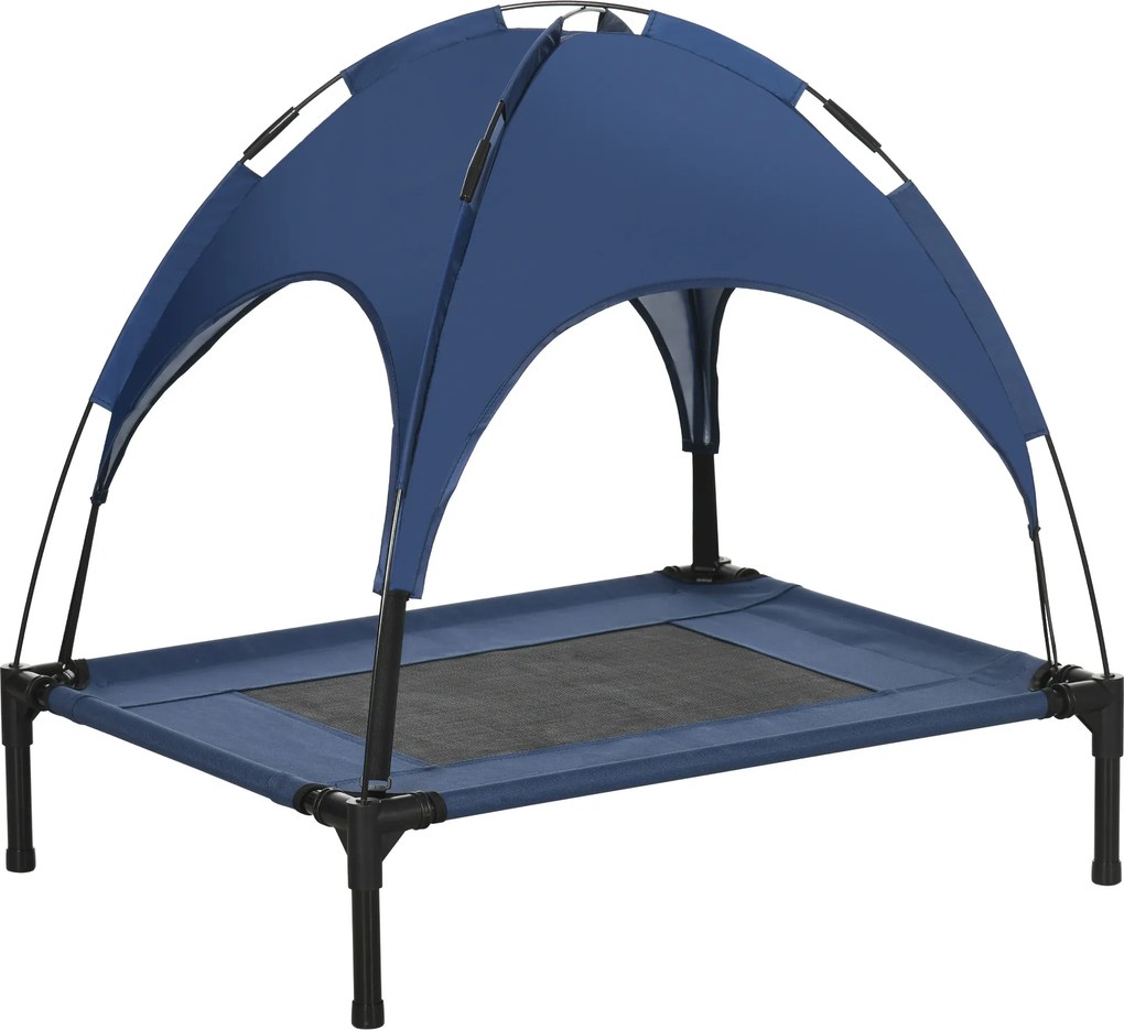 PawHut Cama para Pets com Dossel, Cama para Cães, dobrável, resistente às intempéries, Azul | Aosom Portugal