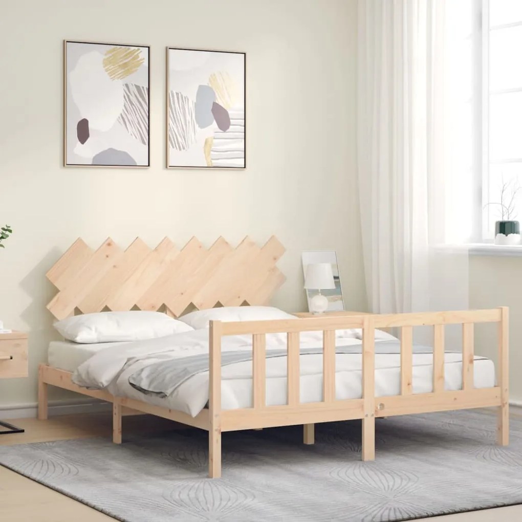 Cama sem colchão 160x200 cm madeira de pinho maciça