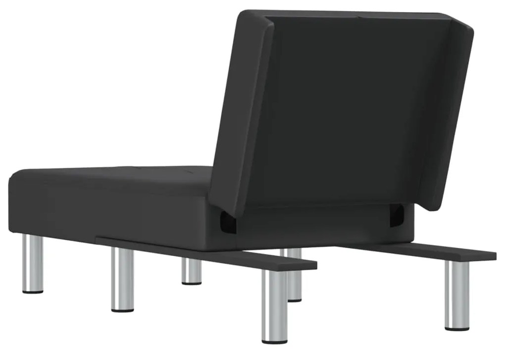 Chaise longue couro artificial preto