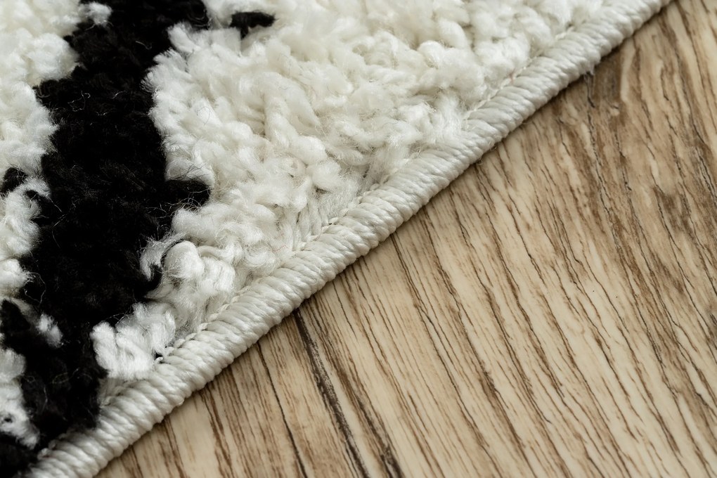 Tapete PROMO BERBER SAFI N9040 branco/preto Franjas berbere marroquino shaggy