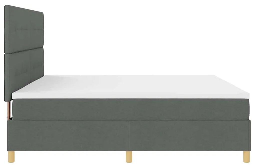 Cama Box com Colchão Cinza Escuro 200x200 cm Tecido