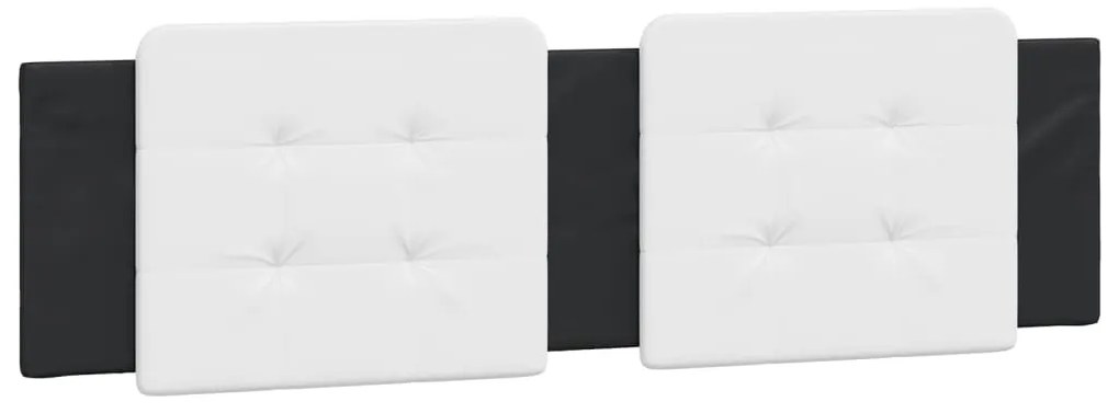 Cama com colchão 180x200 cm couro artificial preto e branco