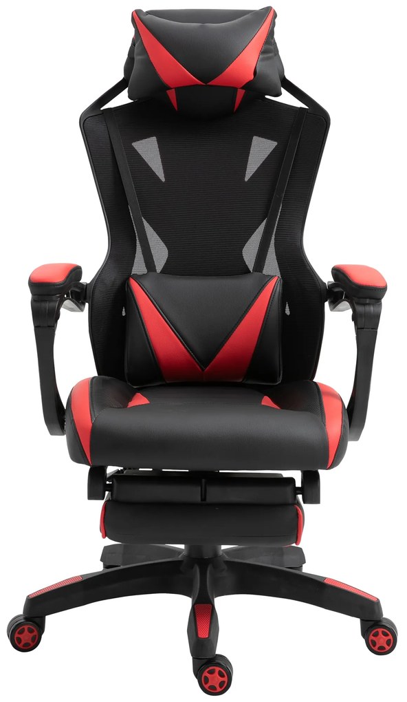 Cadeira de escritorio gaming ergonômica Altura ajustável Encosto ajustável Vermelho