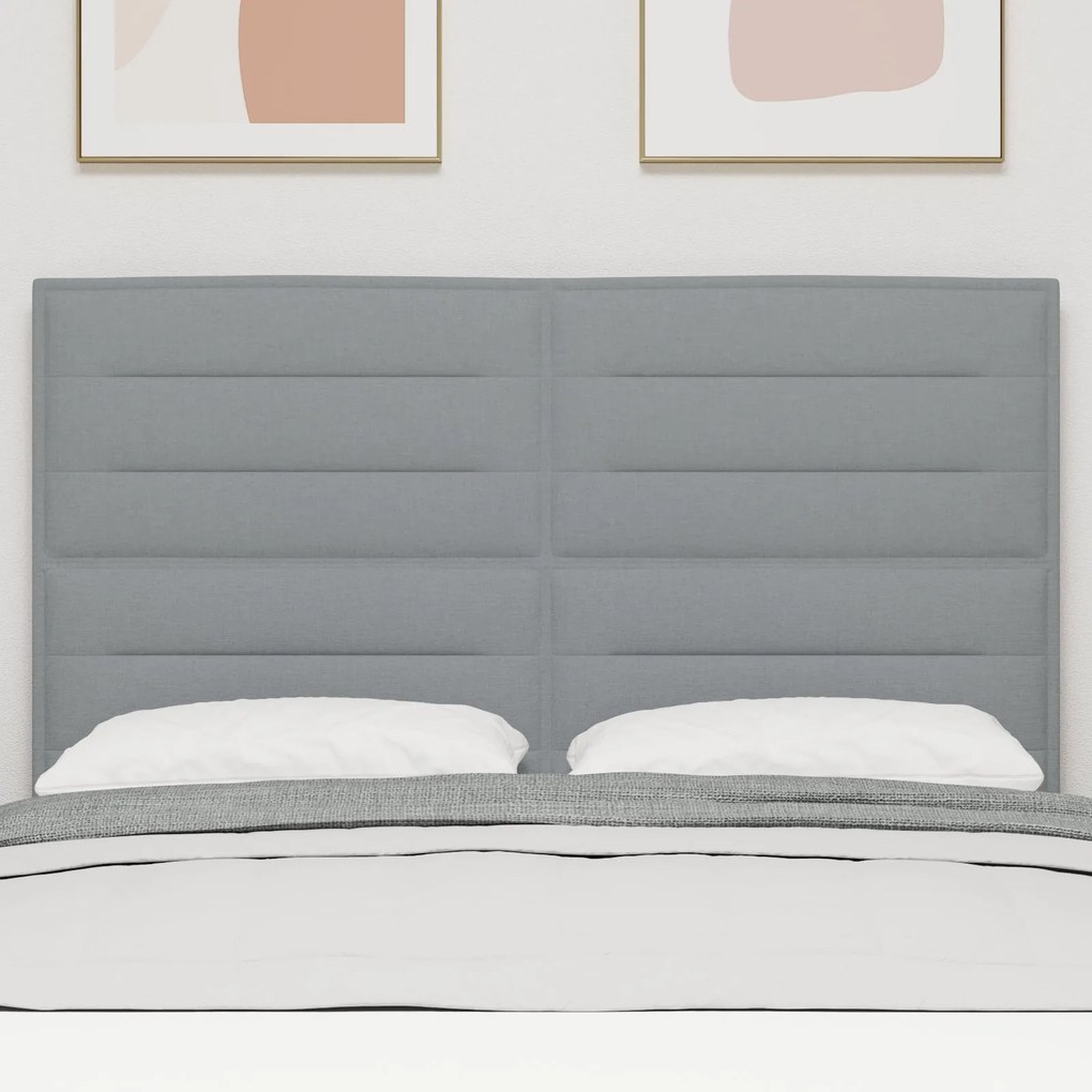 Cabeceira Design Linhas Cinza Claro 140 cm Tecido