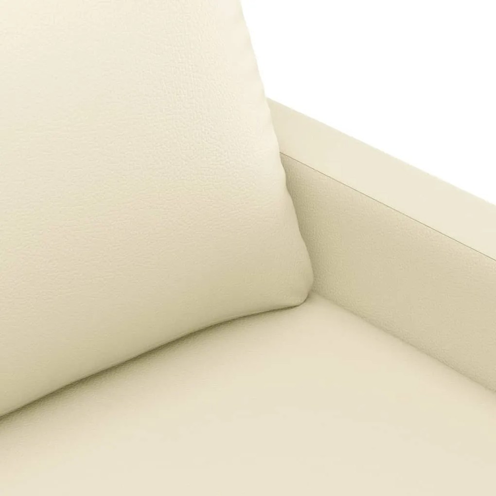 Sofá de 2 lugares 120 cm couro artificial cor creme