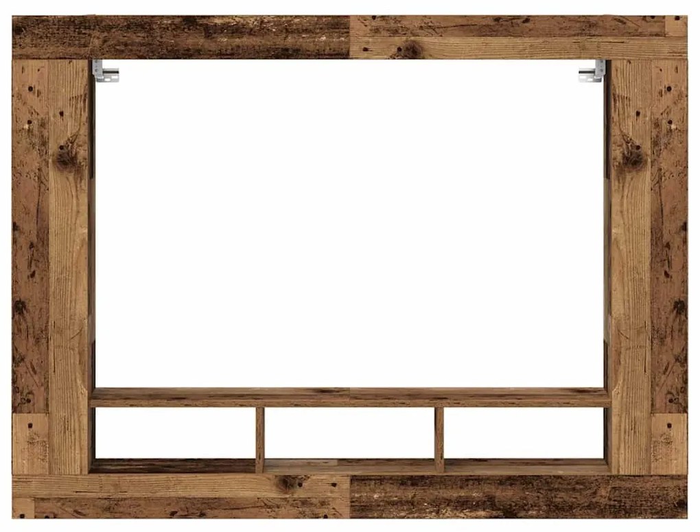 Armário de TV Montado na Parede Madeira Velha 152x22x113 cm