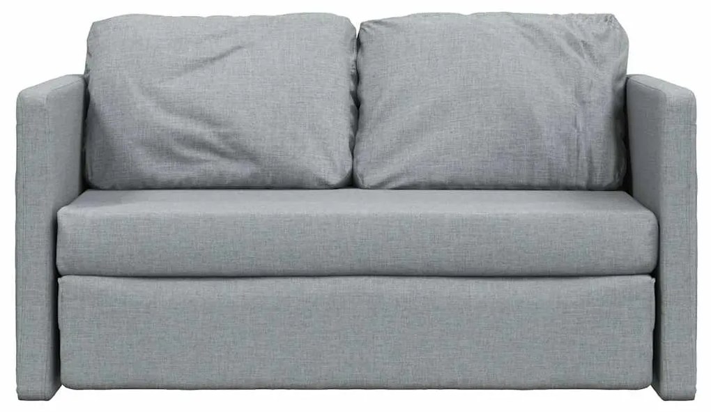 Sofá-cama sem pés 112x174x55 cm tecido cinzento-claro