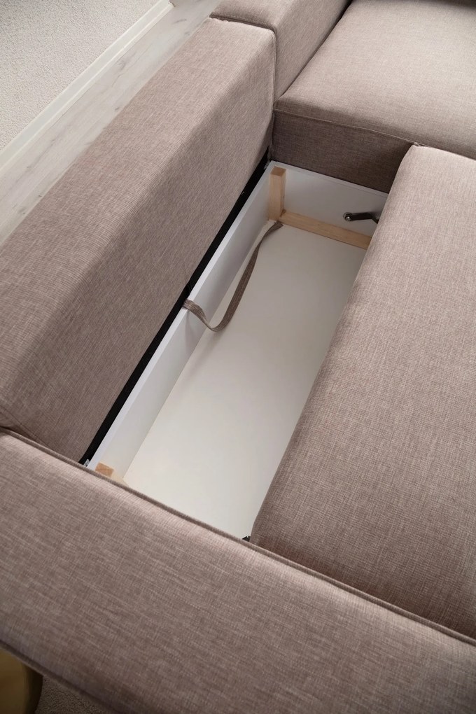 Sofá-Cama de Canto Pırlo – Castanho – 260x78x170 cm