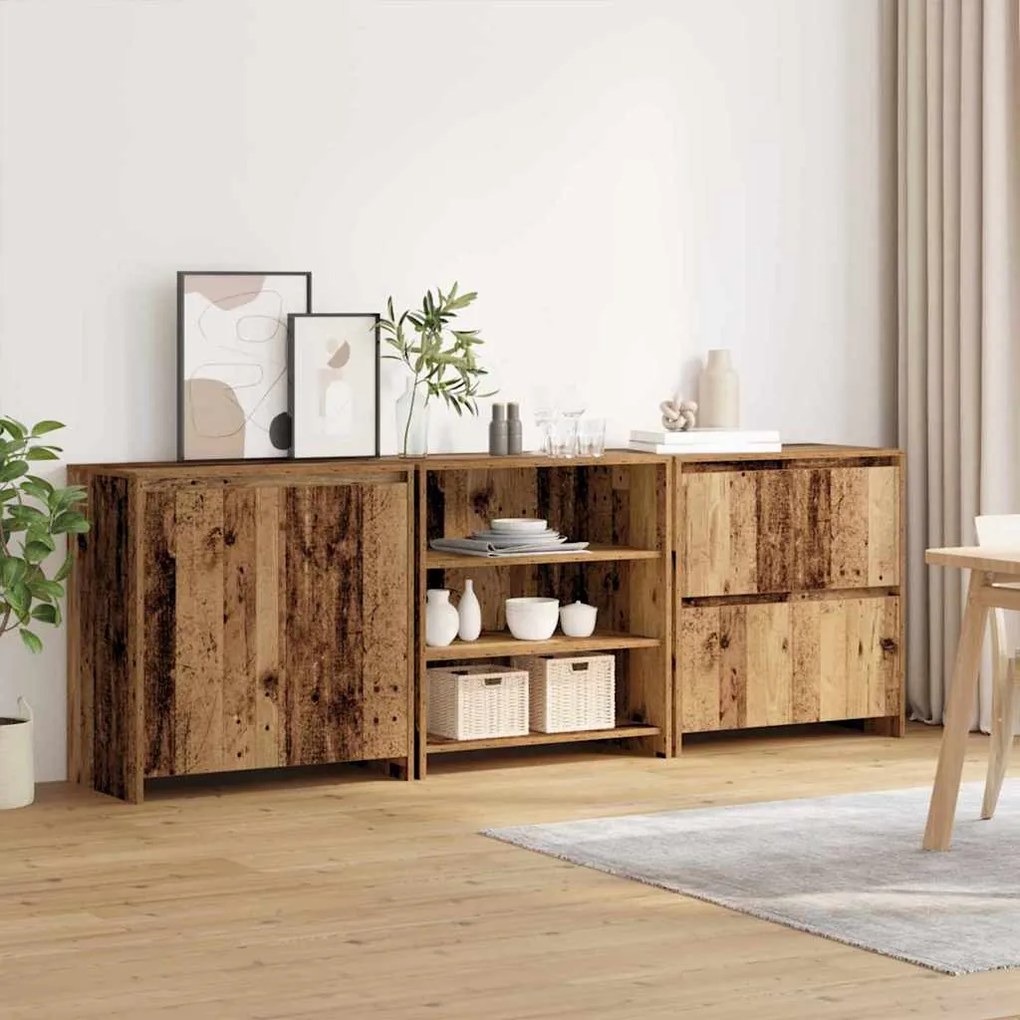 Aparadores com prateleira Outros 3 pcs Madeira antiga 70 x 41 x 75 cm
