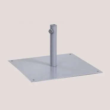 Base De Guarda-sol Quadrada 60x60 Cm Em Aço Peuet Cinza - Sklum