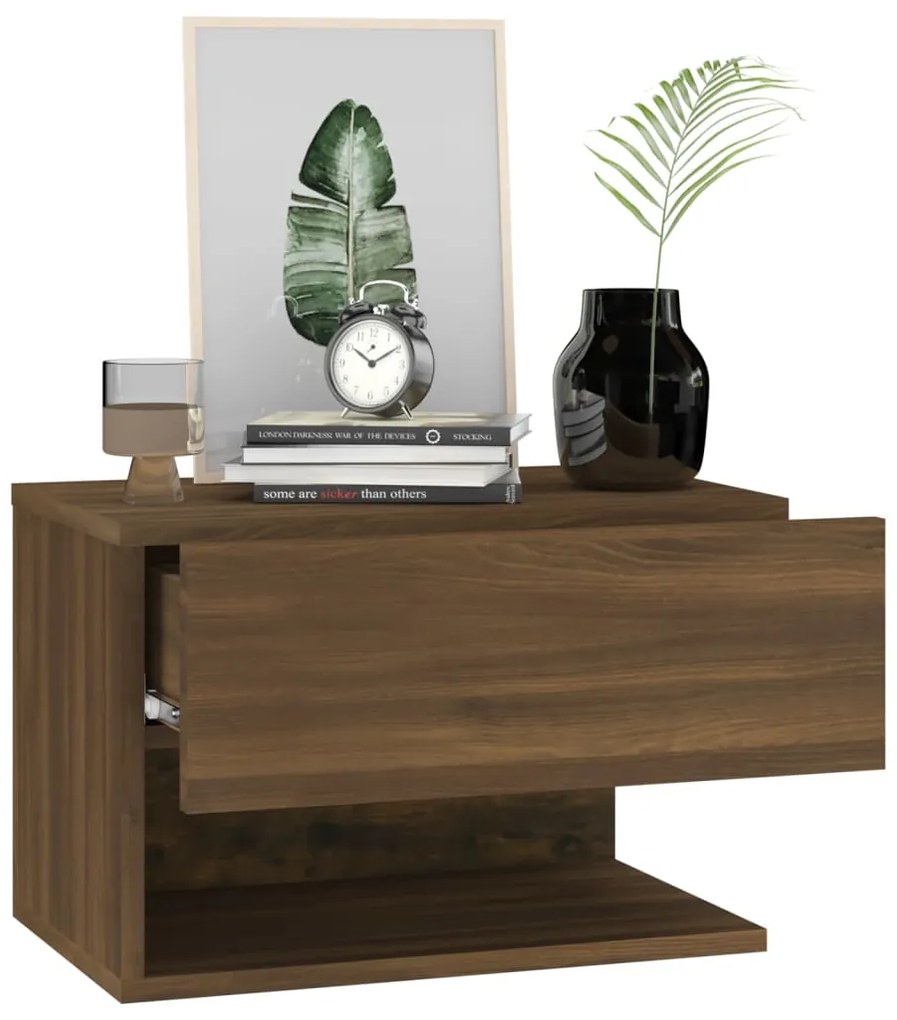 Mesa de cabeceira montagem na parede carvalho castanho