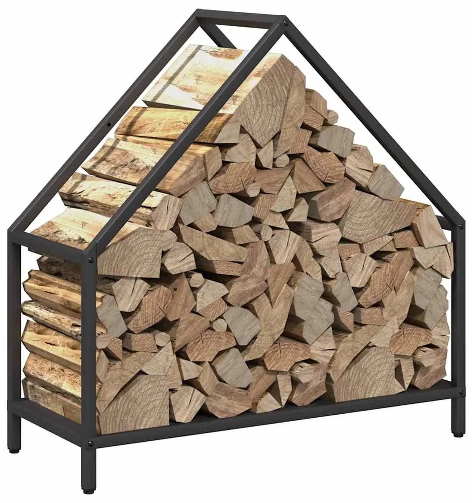 Suporte para lenha 60x25x60 cm aço laminado a frio preto