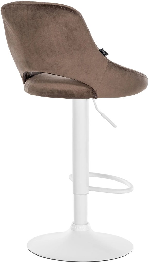 Banco alto Milet em veludo com estrutura branca 85-106 x 47 x 48 cm Castanho