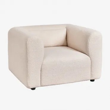 Poltrona Com Apoios De Braços Fogler Chenille Creme Bege - Sklum