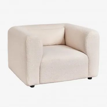 Poltrona Estofada Fogler Tecido Pele De Borrego Bege Creme - Sklum