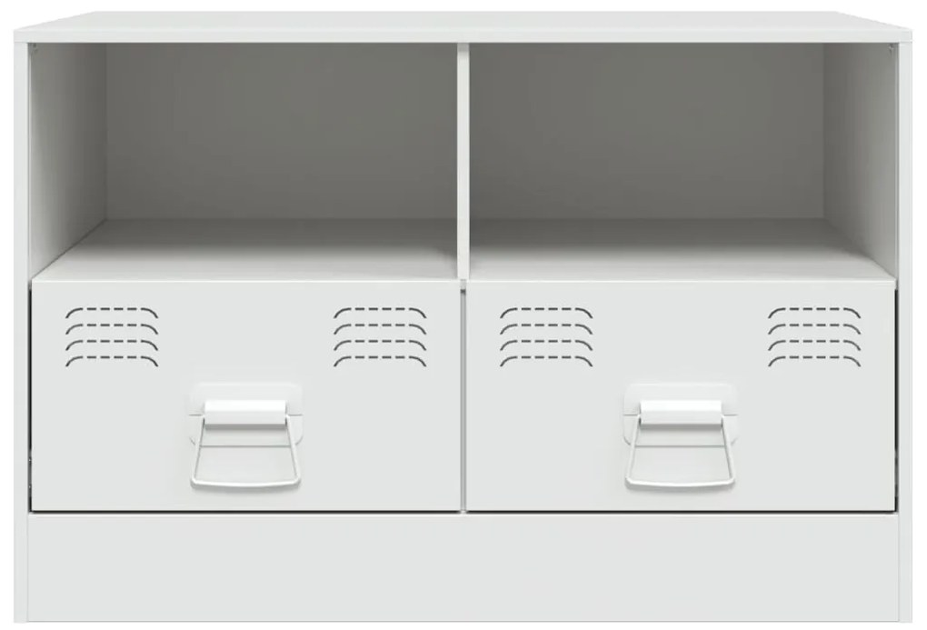 Móveis de TV 2 pcs 67x39x44 cm aço branco