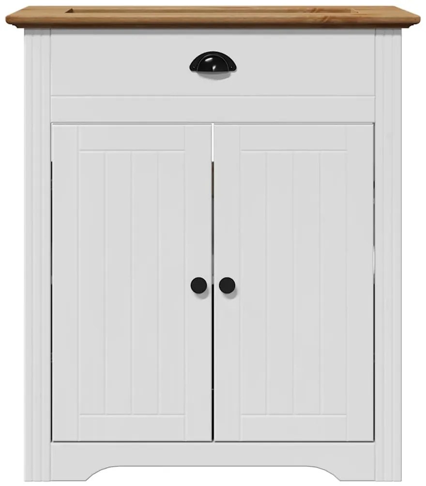Armário de lavatório BODO branco e castanho 70x35x80 cm