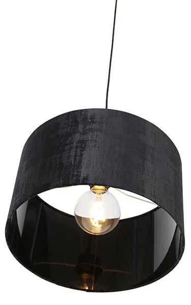 Candeeiro de suspensão moderno preto com cúpula preta 35 cm - Combi Moderno