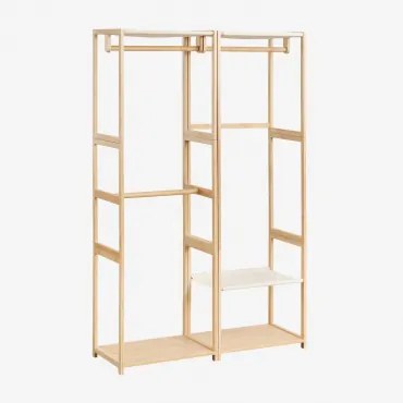 Guarda-roupa Modular Aberto Deneb De 2 Peças Com Cabideiro De Bambu Natural - Sklum