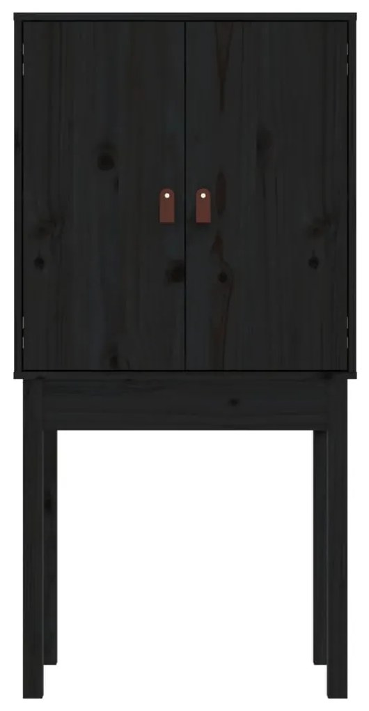 Aparador alto 60x40x120 cm madeira de pinho maciça preto