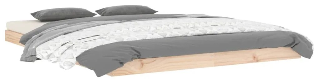 Estrutura de cama 140x190 cm madeira de pinho maciça