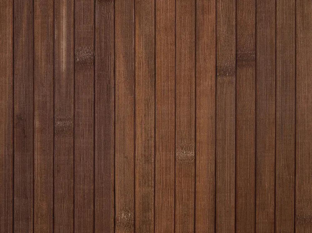 Cesto em madeira de bambu castanha escura e branca 60 cm MATARA Beliani