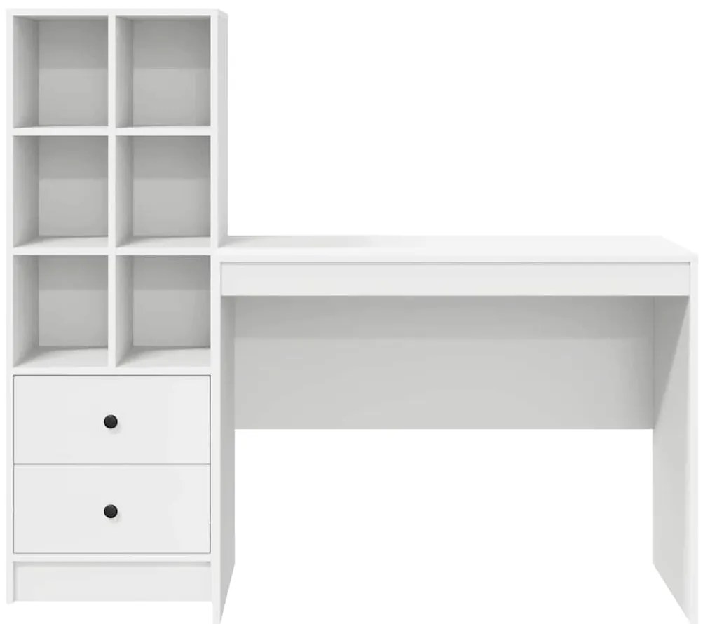 Mesa com Armazenamento Branca de Madeira de Engenharia