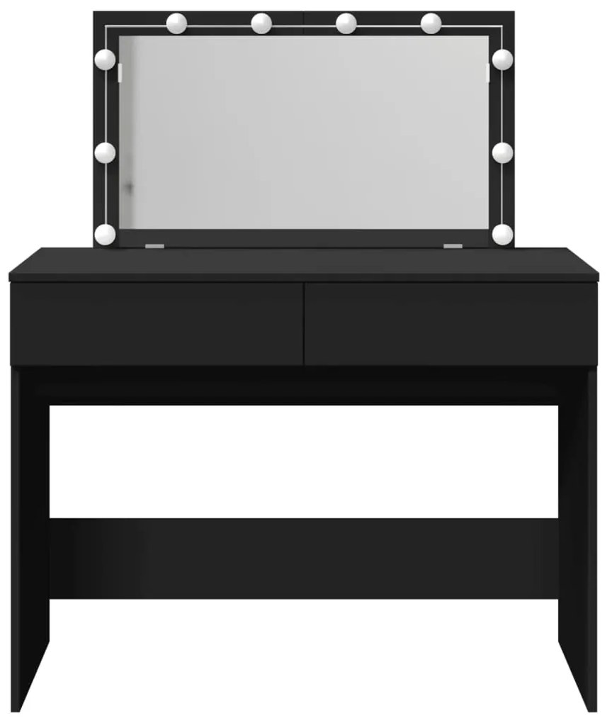 Toucador com luzes LED 100x40x120 cm preto