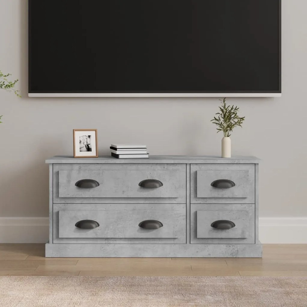 816452 vidaXL Móvel p/ TV 100x35,5x45cm derivados de madeira cinzento cimento