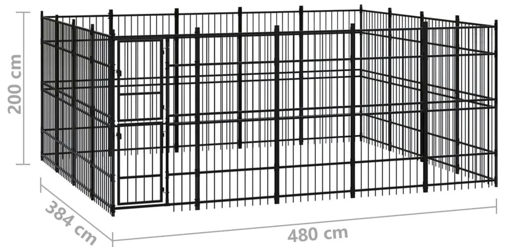 Canil de exterior 18,43 m² aço