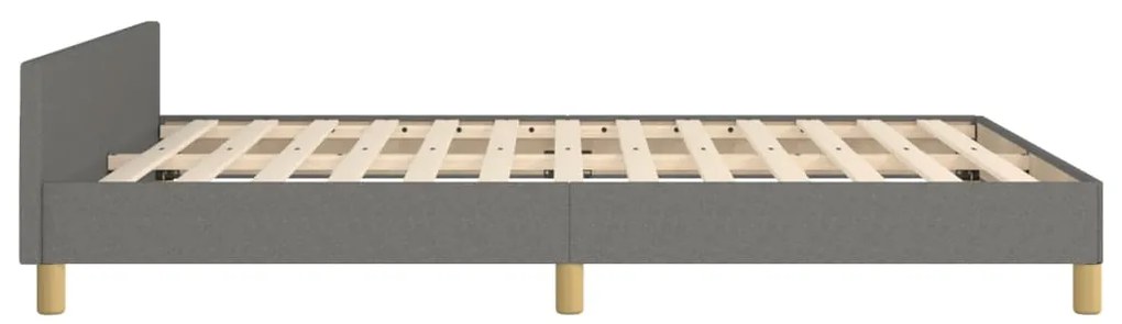 Estrutura de cama sem colchão 140x200 cm tecido cinzento-escuro