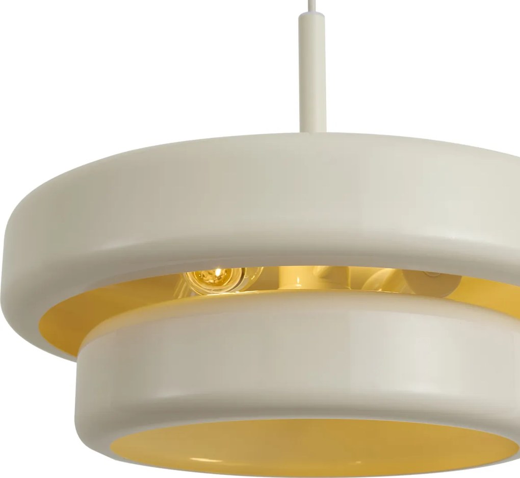 Pendente Retro Bege com Abajur de Metal - Ophelia