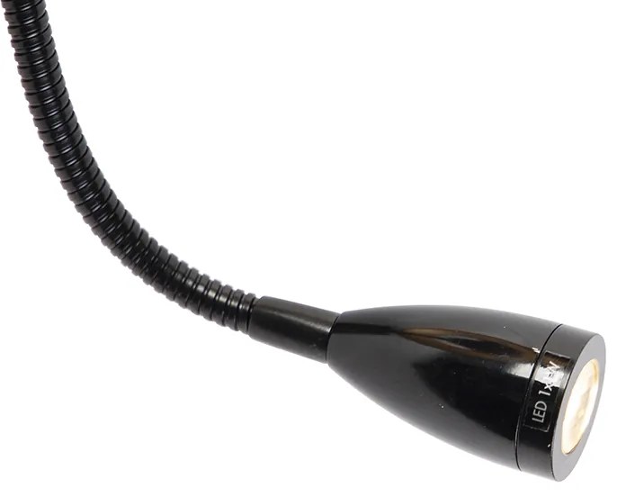 LED Candeeiro de parede Art Déco preto com abajur em veludo cinzento escuro - Stacca Moderno