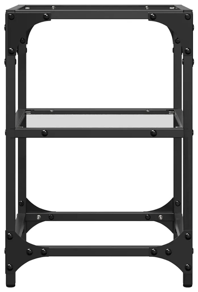 Mesa de centro c/ tampo em vidro transparente 30x30x45 cm aço