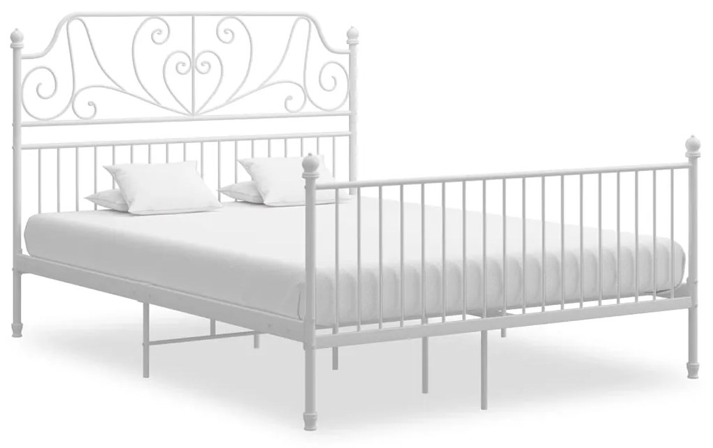 vidaXL Estrutura de cama metal 160x200 cm branco