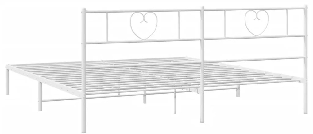 Estrutura de cama com cabeceira 180x200 cm metal branco