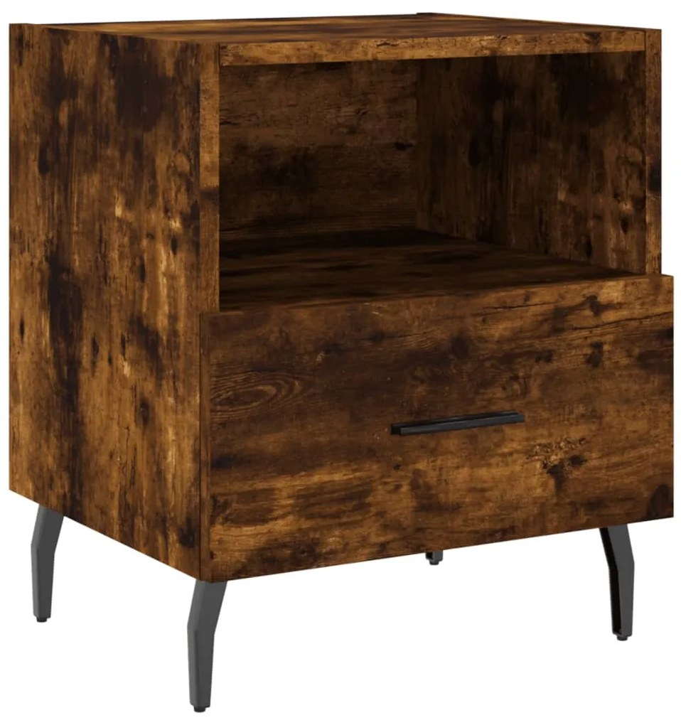 Mesa de cabeceira 2 pcs derivados de madeira carvalho fumado