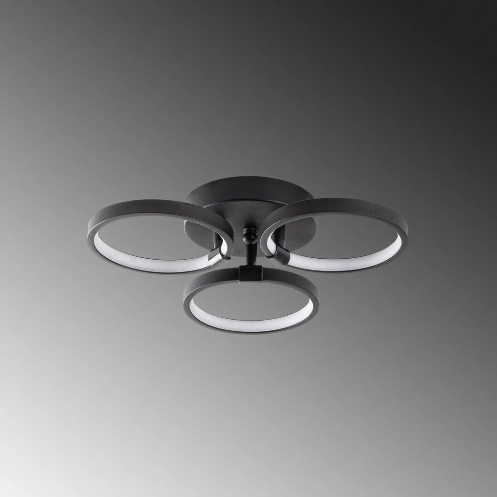 Chandelier Halka – Preto – Largura 37 cm x Altura 9 cm x Profundidade