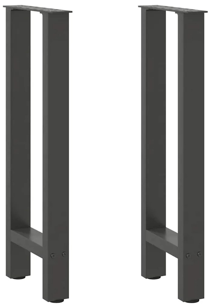 vidaXL Pés de mesa de console antracite 2 peças 28x(72-73) cm aço