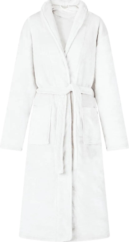 vidaXL Roupão sem Capuz Branco m Flanela