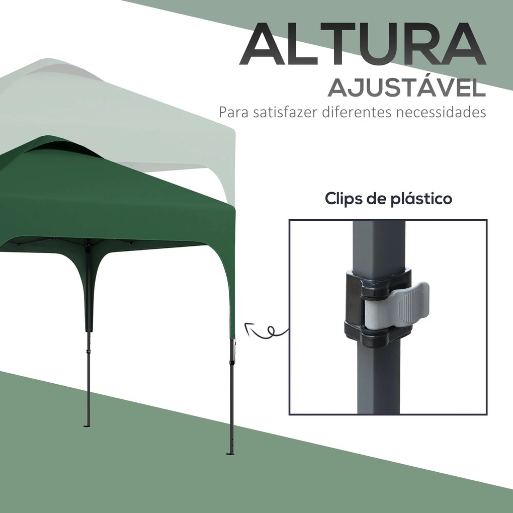 Outsunny Tenda Dobrável 2,5x2,5x2,68cm Tenda de Jardim com Proteção UV