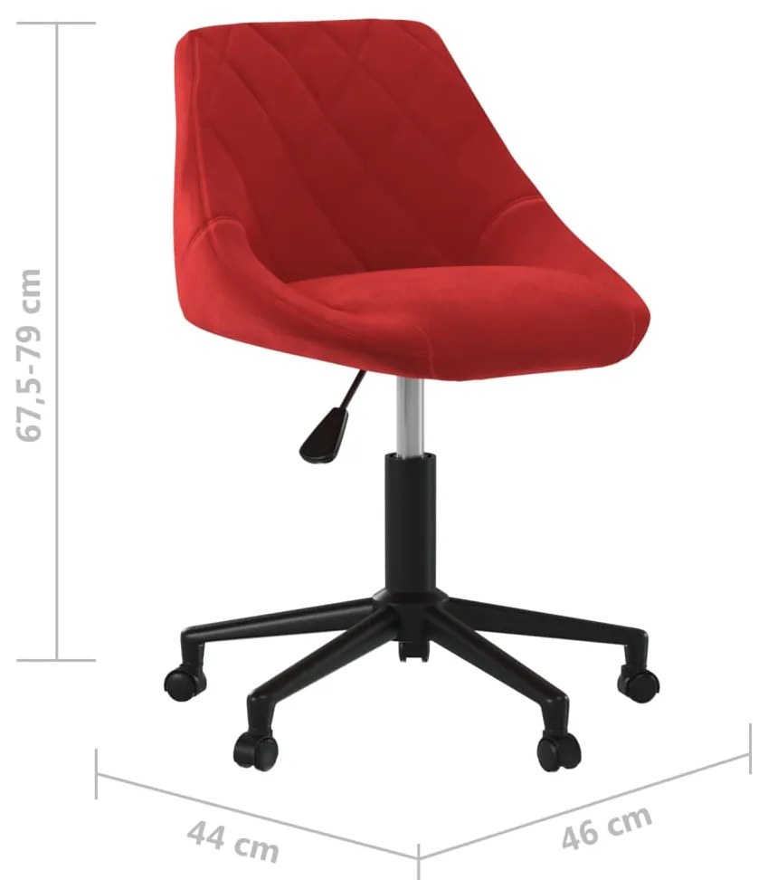 Cadeira de jantar giratória veludo vermelho tinto