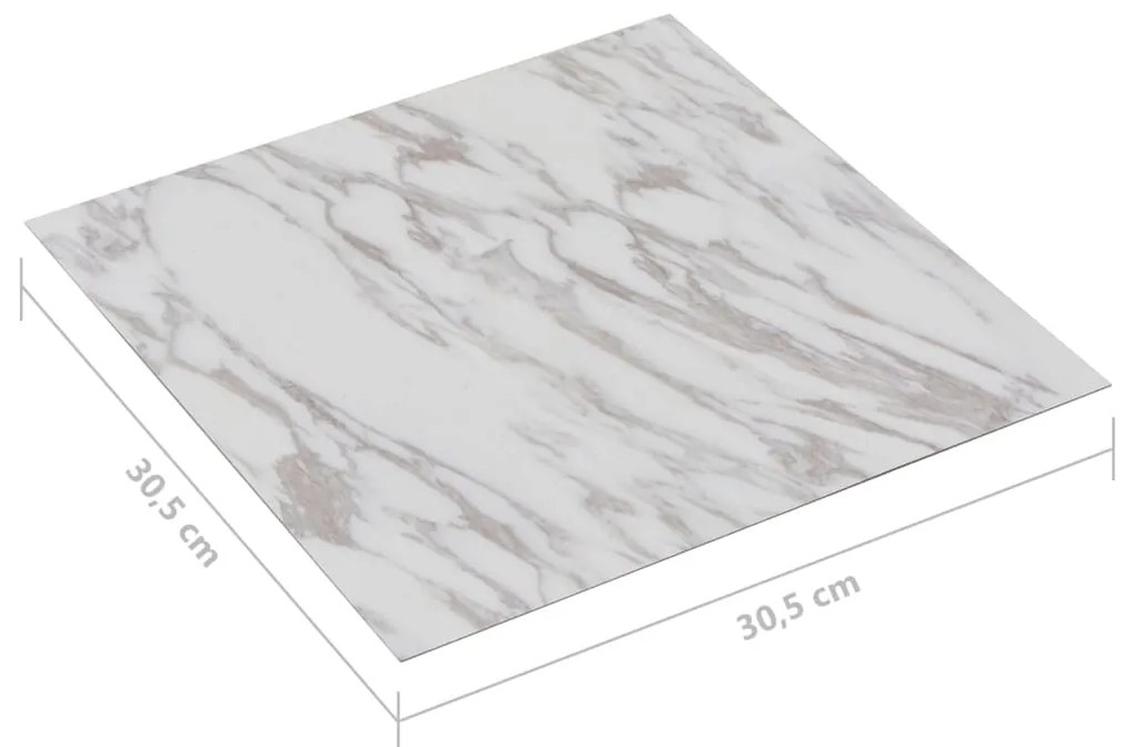 Tábuas de soalho autoadesivas 20 pcs 1,86 m² PVC mármore branco