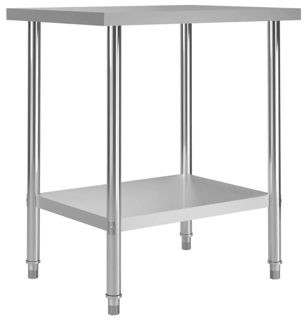 Mesa de trabalho de cozinha 80x60x85 cm aço inoxidável