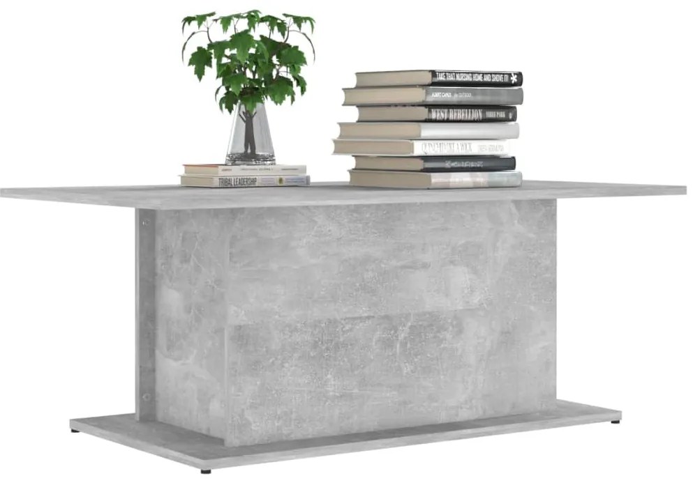 Mesa de centro 102x55,5x40 cm contraplacado cinzento cimento