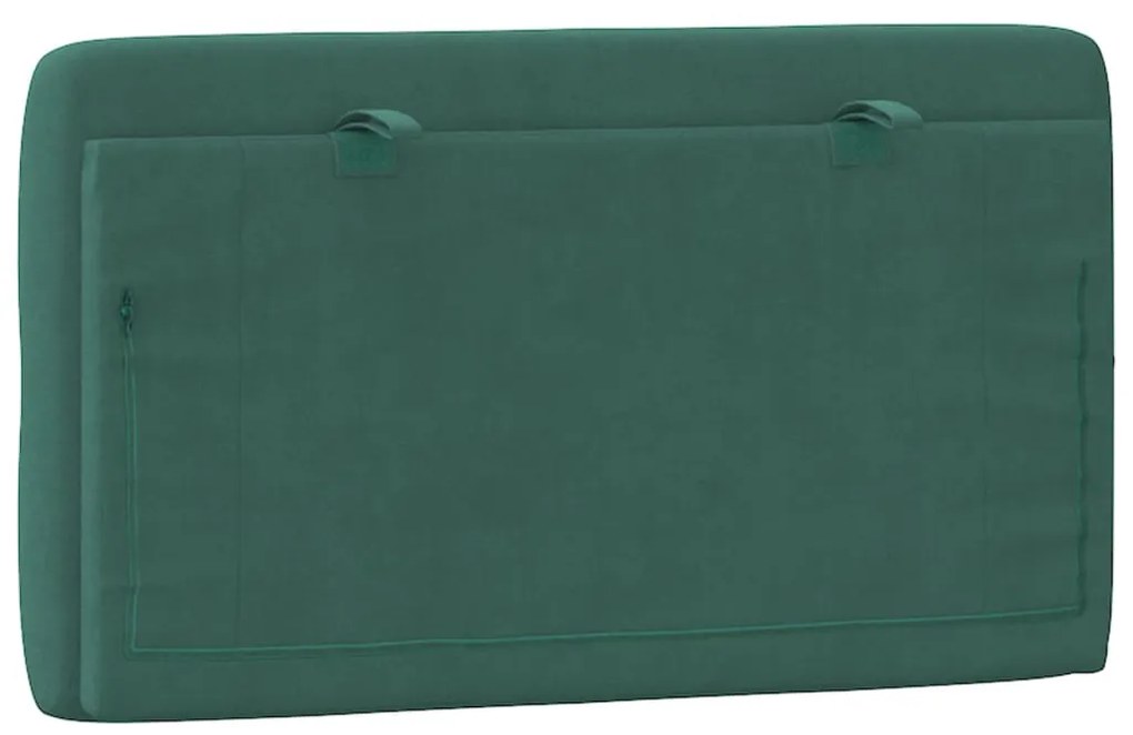 Almofadão de cabeceira 80 cm veludo verde-escuro