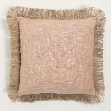 Coussin Carré 45x45 Cm En Coton Paraiba Cor-de-rosa Avelã - Crema Linho - Sklum