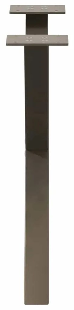 Pés para mesa de centro em formato de X, 2 peças, aço natural, 50x(42-