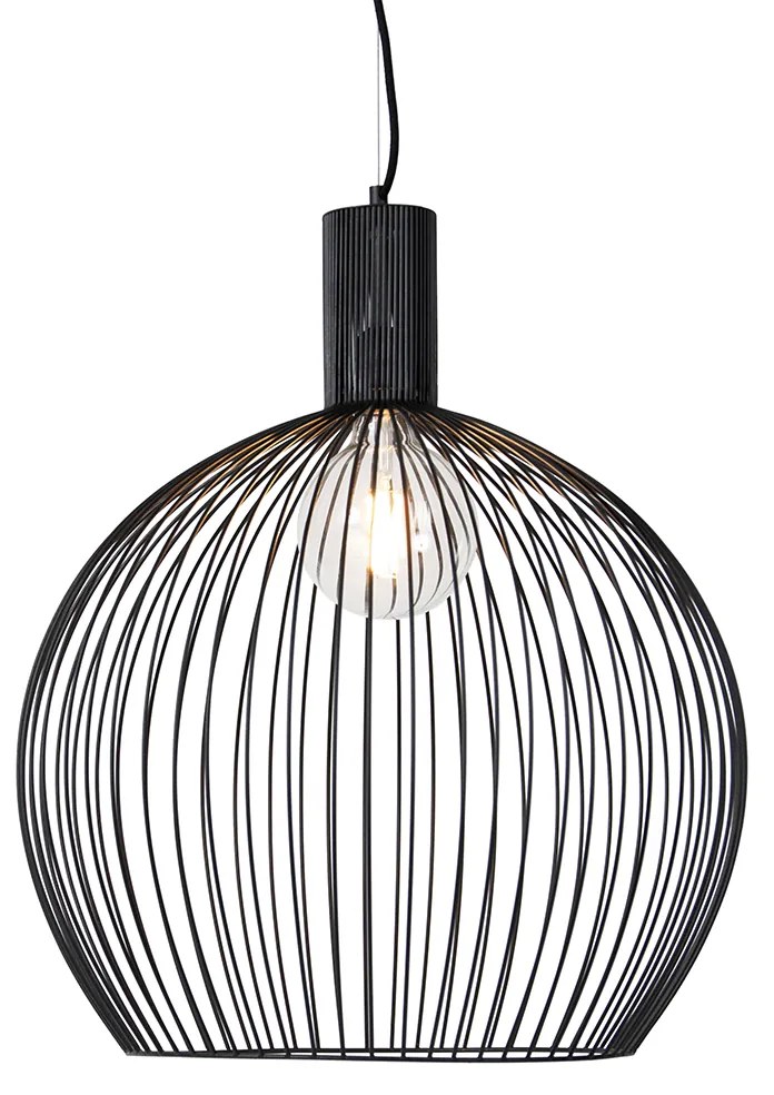 Candeeiro de suspensão redondo inteligente preto 50 cm com Wi-Fi G95 - Dos