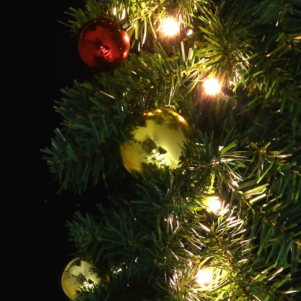 Grinalda de Natal decorada com enfeites e luzes LED 10 m